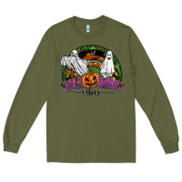 Army Green halloween vibes Long Sleeve Tee - SublimationCraftShop