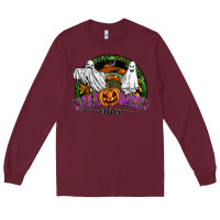 Burgundy halloween vibes Long Sleeve Tee - SublimationCraftShop