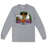 Heather Grey halloween vibes Long Sleeve Tee - SublimationCraftShop