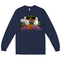 Navy halloween vibes Long Sleeve Tee - SublimationCraftShop
