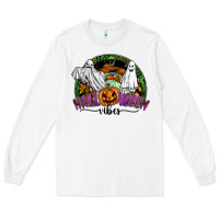 White halloween vibes Long Sleeve Tee - SublimationCraftShop