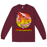 Burgundy Propagandhi Merch Essential Long Sleeve Tee - InspiraDesign