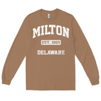 Toasted Coconut milton delaware de vintage state athletic style t shirt Long Sleeve Tee - InspiraDesign
