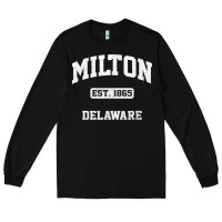 Black milton delaware de vintage state athletic style t shirt Long Sleeve Tee - InspiraDesign