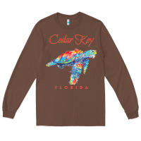 Chestnut Cedar Key Florida Watercolor Sea Turtle Sweatshirt Long Sleeve Tee - InspiraDesign