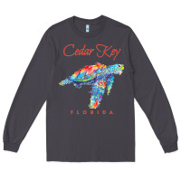 Smoke Cedar Key Florida Watercolor Sea Turtle Sweatshirt Long Sleeve Tee - InspiraDesign