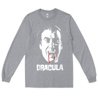 Heather Grey dracula vampire classic horror flick white t shirt Long Sleeve Tee - InspiraDesign