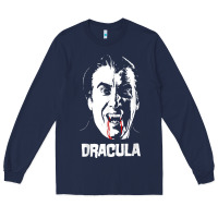 Navy dracula vampire classic horror flick white t shirt Long Sleeve Tee - InspiraDesign