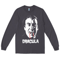 Dracula Vampire Classic Horror Flick White T Shirt Long Sleeve Tee | Teevron