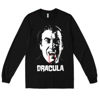 Black dracula vampire classic horror flick white t shirt Long Sleeve Tee - InspiraDesign