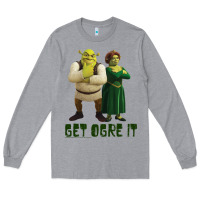 Heather Grey Shrek Fiona & Shrek Get Ogre It Text Poster Long Sleeve Tee - InspiraDesign
