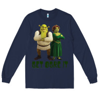 Navy Shrek Fiona & Shrek Get Ogre It Text Poster Long Sleeve Tee - InspiraDesign