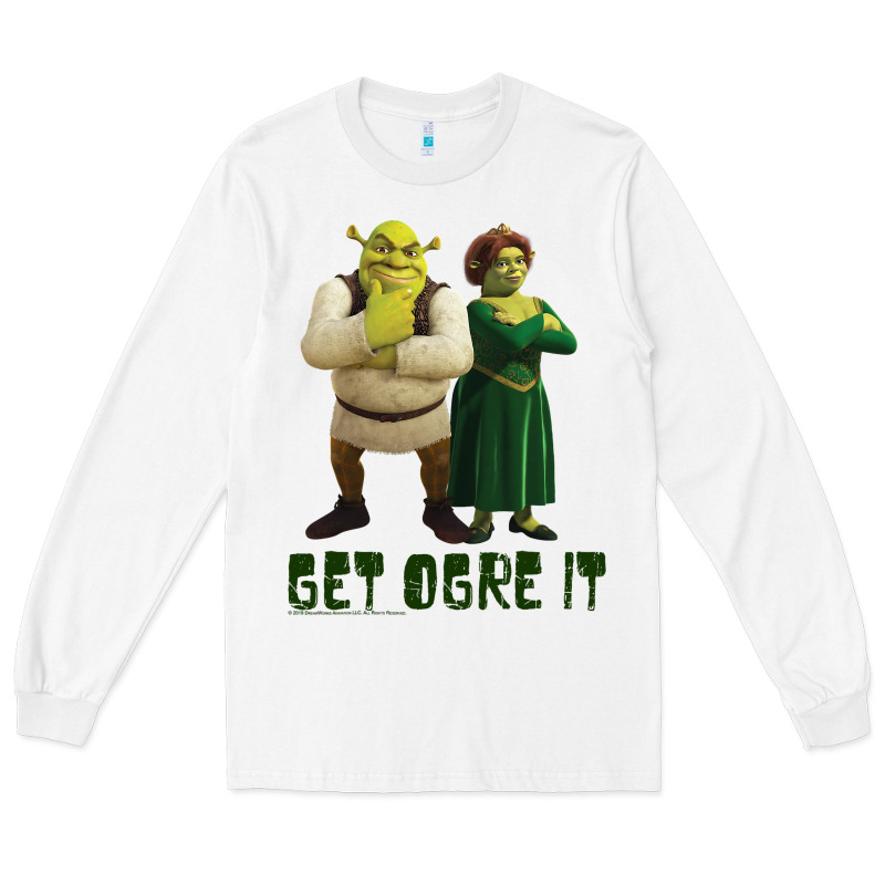 Shrek Fiona & Shrek Get Ogre It Text Poster Long Sleeve Tee by InspiraDesign | Teevron