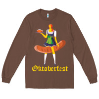 Chestnut barmaid oktoberfest funny german woman dirndl bratwurst t shirt Long Sleeve Tee - InspiraDesign