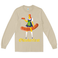 Mushroom barmaid oktoberfest funny german woman dirndl bratwurst t shirt Long Sleeve Tee - InspiraDesign