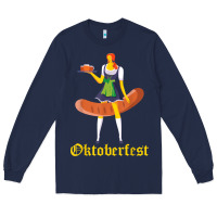 Navy barmaid oktoberfest funny german woman dirndl bratwurst t shirt Long Sleeve Tee - InspiraDesign