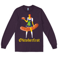 Plum barmaid oktoberfest funny german woman dirndl bratwurst t shirt Long Sleeve Tee - InspiraDesign