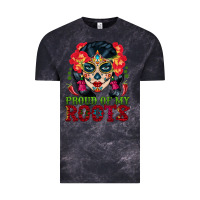 Sugar Skull Woman Proud Of My Roots Vintage Tee | Teevron