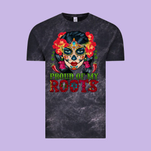 Sugar Skull Woman Proud Of My Roots Vintage Tee Designed By Bundleandbundleshop