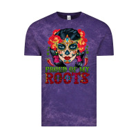 Cloud Purple sugar skull woman proud of my roots Vintage Tee - BundleAndBundleShop
