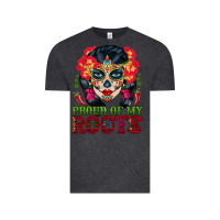 Vintage Black sugar skull woman proud of my roots Vintage Tee - BundleAndBundleShop