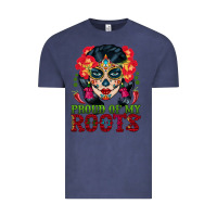 Vintage Denim sugar skull woman proud of my roots Vintage Tee - BundleAndBundleShop