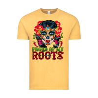Vintage Mustard sugar skull woman proud of my roots Vintage Tee - BundleAndBundleShop