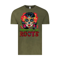 Vintage Olive sugar skull woman proud of my roots Vintage Tee - BundleAndBundleShop