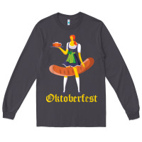 Smoke barmaid oktoberfest funny german woman dirndl bratwurst t shirt Long Sleeve Tee - InspiraDesign