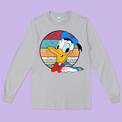 Donald Duck Funny Long Sleeve Tee Designed By Inspiradesign