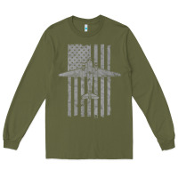 Army Green C-47 Skytrain Wwii Transport Airplane Vintage Flag Long Sleeve Tee - InspiraDesign