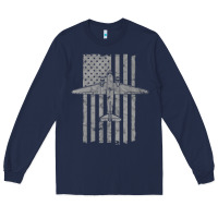C-47 Skytrain Wwii Transport Airplane Vintage Flag Long Sleeve Tee | Teevron
