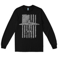Black C-47 Skytrain Wwii Transport Airplane Vintage Flag Long Sleeve Tee - InspiraDesign