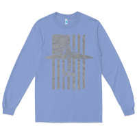 Colony Blue C-47 Skytrain Wwii Transport Airplane Vintage Flag Long Sleeve Tee - InspiraDesign