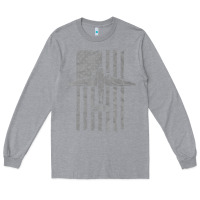 Heather Grey C-47 Skytrain Wwii Transport Airplane Vintage Flag Long Sleeve Tee - InspiraDesign