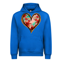 Cobalt floral orange glitter heart Urban Hoodie - Jasminsmagicworld