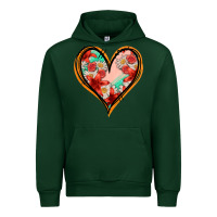 Forest Green floral orange glitter heart Urban Hoodie - Jasminsmagicworld