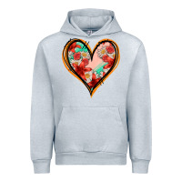 Heather Grey floral orange glitter heart Urban Hoodie - Jasminsmagicworld