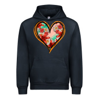 Navy floral orange glitter heart Urban Hoodie - Jasminsmagicworld