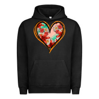 Pigment Black floral orange glitter heart Urban Hoodie - Jasminsmagicworld