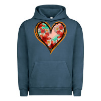 Pigment Midnight Navy floral orange glitter heart Urban Hoodie - Jasminsmagicworld
