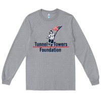 Heather Grey Tunnel To Towers F-oundation American Flag USA Flag Long Sleeve Tee - InspiraDesign
