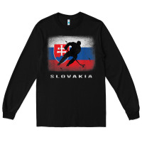 Black Slovakia Ice Hockey Slovak Flag Long Sleeve Tee - InspiraDesign