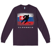 Plum Slovakia Ice Hockey Slovak Flag Long Sleeve Tee - InspiraDesign