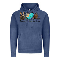 Vintage Denim Peace Love Sea Lion Vintage Hoodie - LillyAllenDesigns