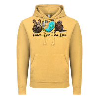Vintage Mustard Peace Love Sea Lion Vintage Hoodie - LillyAllenDesigns