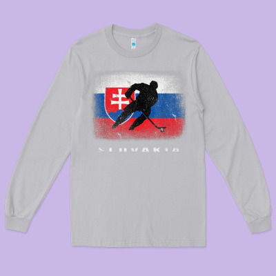 Slovakia Ice Hockey Slovak Flag Long Sleeve Tee Designed By Inspiradesign