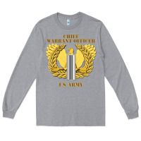 Heather Grey Emblem warrant officer cw5 Long Sleeve Tee - InspiraDesign