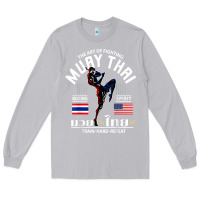 Moon Dust thailand american flag muay thai boxing train hard repeat t shirt Long Sleeve Tee - InspiraDesign