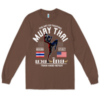 Chestnut thailand american flag muay thai boxing train hard repeat t shirt Long Sleeve Tee - InspiraDesign